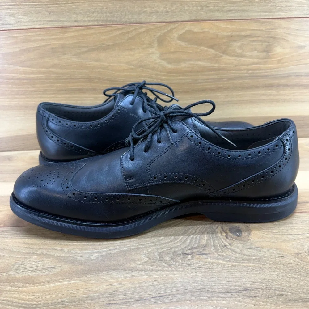 Sperry Gold Cup Wingtip Oxford Mens 14 M Black Leather Comfort Business Casual